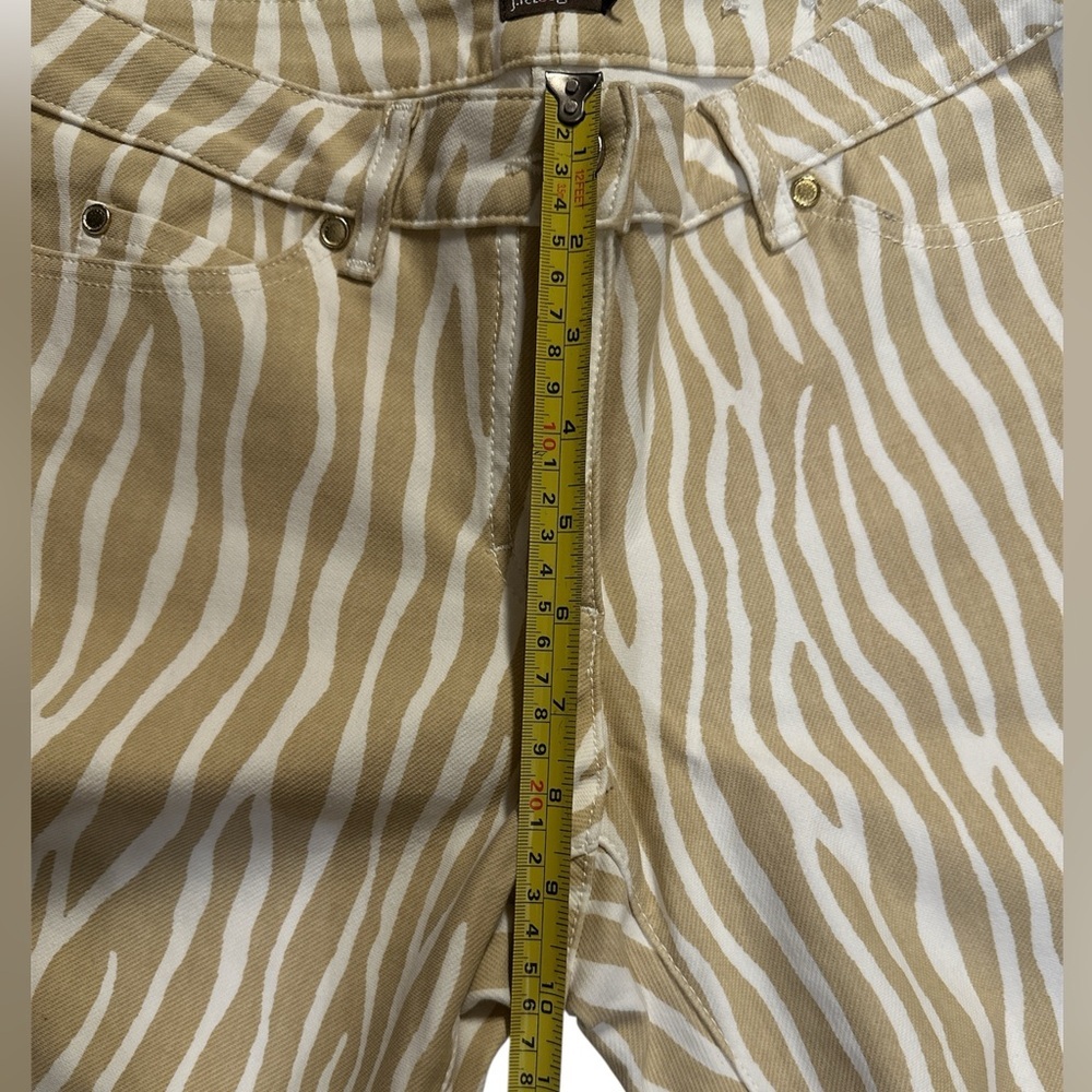 J. McLaughlin Women’s Lexi Jeans Light Khaki & Off-White Zebra Print Size 6 - Picture 5 of 8